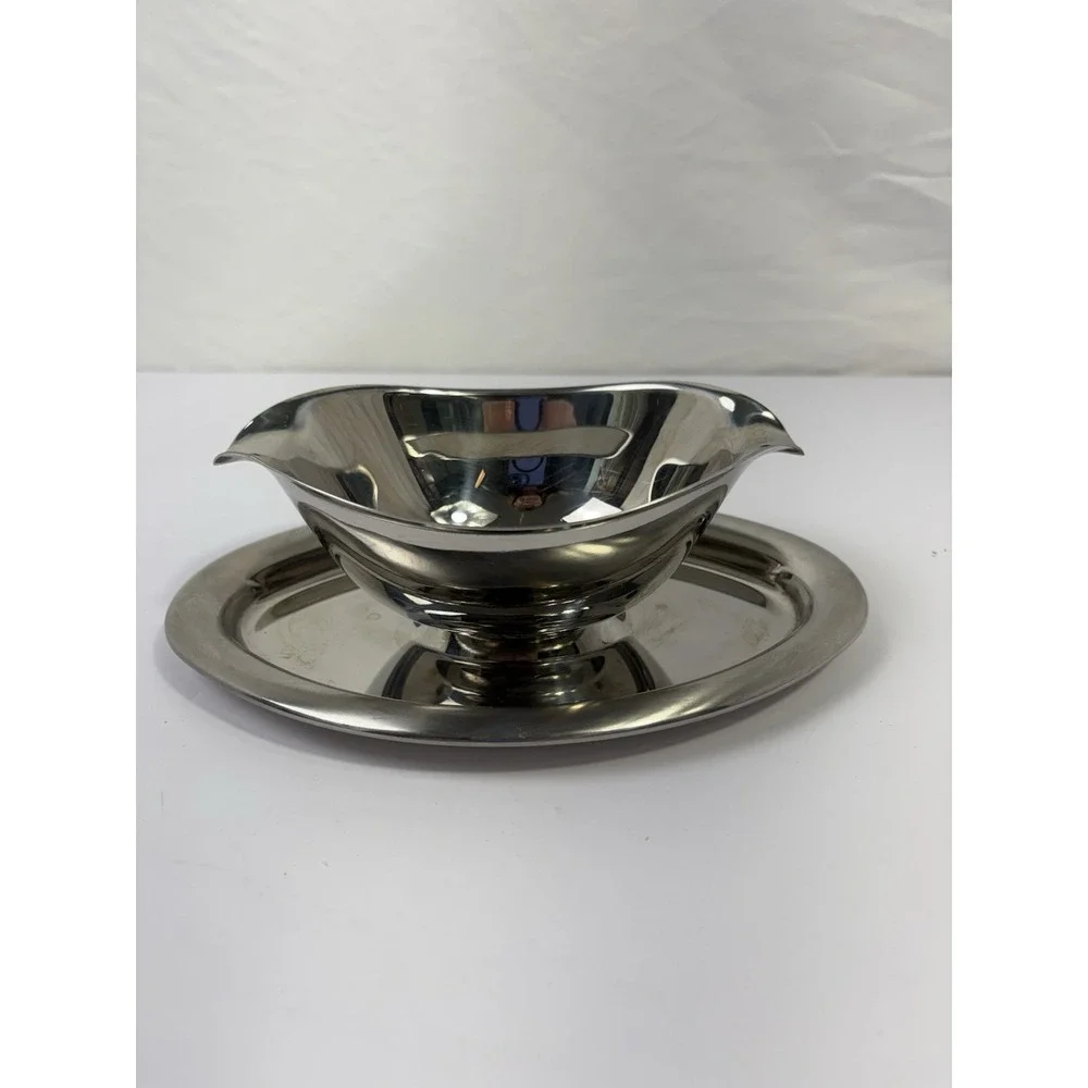 Tramontina 18/10 Stainless Steel Gravy Boat With Attached Underplate Inox 18/10‎